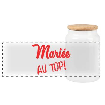 EVJF. MARIEE. TEAM MARIEE. FUTURE MARIEE - Boîte à biscuits avec couvercle en bois - blanc - Devant