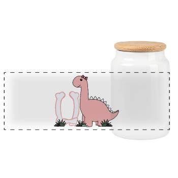 Lettre U - Boîte à biscuits avec couvercle en bois - blanc - Devant