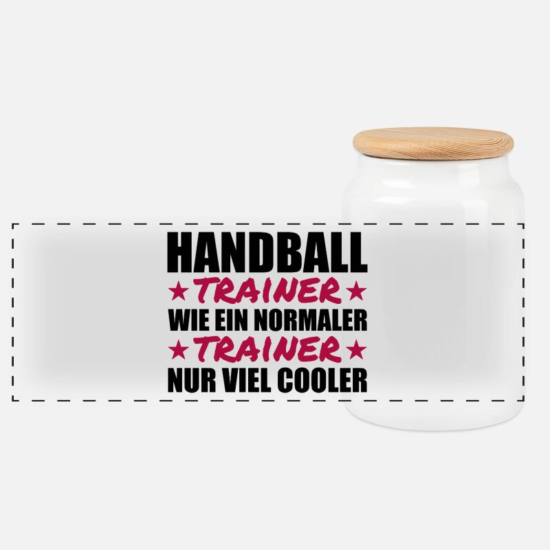 Handballtrainer sind viel cooler - Panorama Keksdose mit Holzdeckel - Weiß