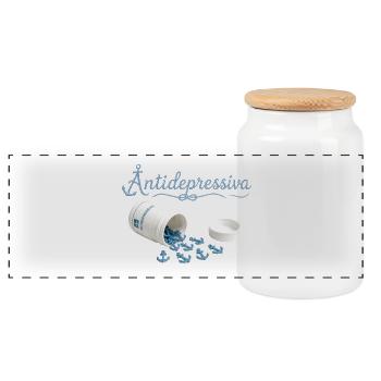 Anker-Antidepressiva Design - Panorama Keksdose mit Holzdeckel - Weiß - Vorne