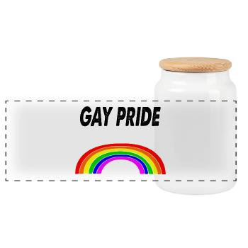 Homosexuell Stolz Flagge - Panorama Keksdose mit Holzdeckel - Weiß - Vorne