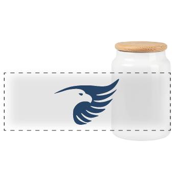 Falco à bord - Boîte à biscuits avec couvercle en bois - blanc - Devant