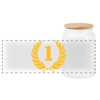 Victoire (vectoriel) - Boîte à biscuits avec couvercle en bois - blanc - Devant
