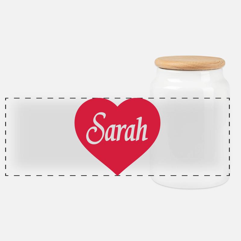Herz "Sarah" - Panorama Keksdose mit Holzdeckel - Weiß