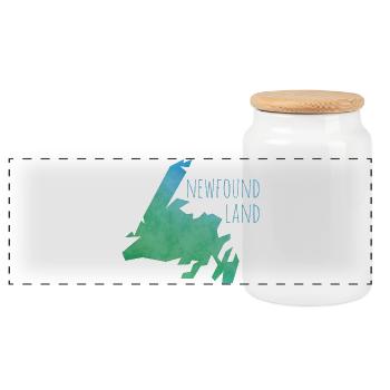 newfoundland - Panoramic Cookie Jar with Wooden Lid - white - Front