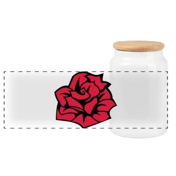 6254398 135442652 Rose - Boîte à biscuits avec couvercle en bois - blanc - Devant