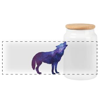 Hurlement de Starwolf - Boîte à biscuits avec couvercle en bois - blanc - Devant