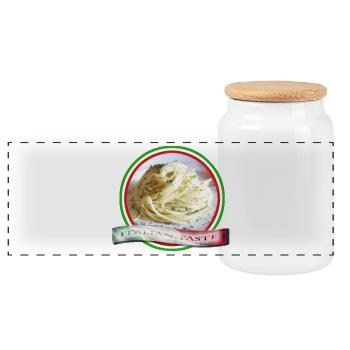 Spaghetti, goût italien - Boîte à biscuits avec couvercle en bois - blanc - Devant