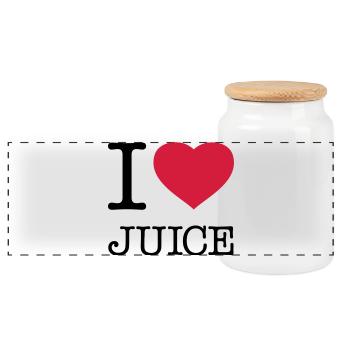 I LOVE JUICE Saft - Panoramic Cookie Jar with Wooden Lid - white - Front