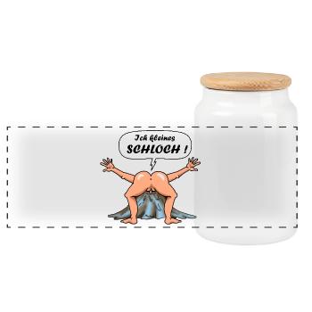 Das kleine Arschloch - Design - Panorama Keksdose mit Holzdeckel - Weiß - Vorne