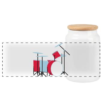 coloured_drums - Panorama Keksdose mit Holzdeckel - Weiß - Vorne