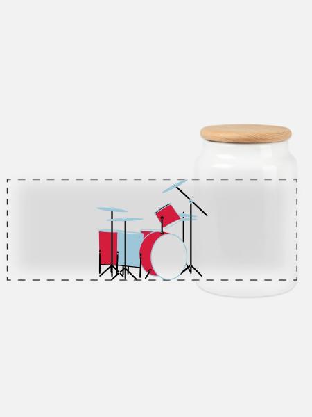 coloured_drums - Panorama Keksdose mit Holzdeckel - Weiß