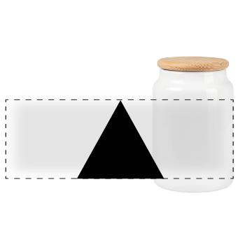 hipster dreieck form - Panorama Keksdose mit Holzdeckel - Weiß - Vorne