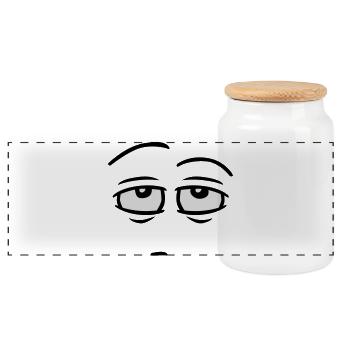 srsly - Panoramic Cookie Jar with Wooden Lid - white - Front