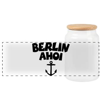 Berlin Ahoi - Panorama Keksdose mit Holzdeckel - Weiß - Vorne