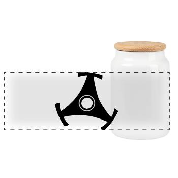 45 R.P.M. Record Adaptor - Boîte à biscuits avec couvercle en bois - blanc - Devant