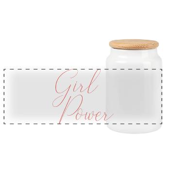 Girl power - Panoramic Cookie Jar with Wooden Lid - white - Front
