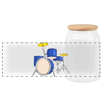 schlagzeug drummer musiker - Panorama Keksdose mit Holzdeckel - Weiß - Vorne