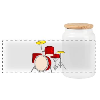 percussion - Boîte à biscuits avec couvercle en bois - blanc - Devant
