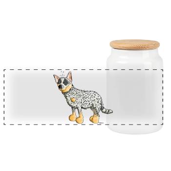 Drôle Bouvier Australien - Australian Cattle Dog - Boîte à biscuits avec couvercle en bois - blanc - Devant