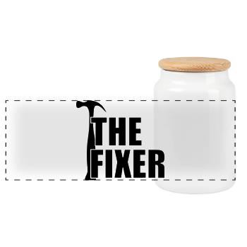 The Fixer ! - Boîte à biscuits avec couvercle en bois - blanc - Devant