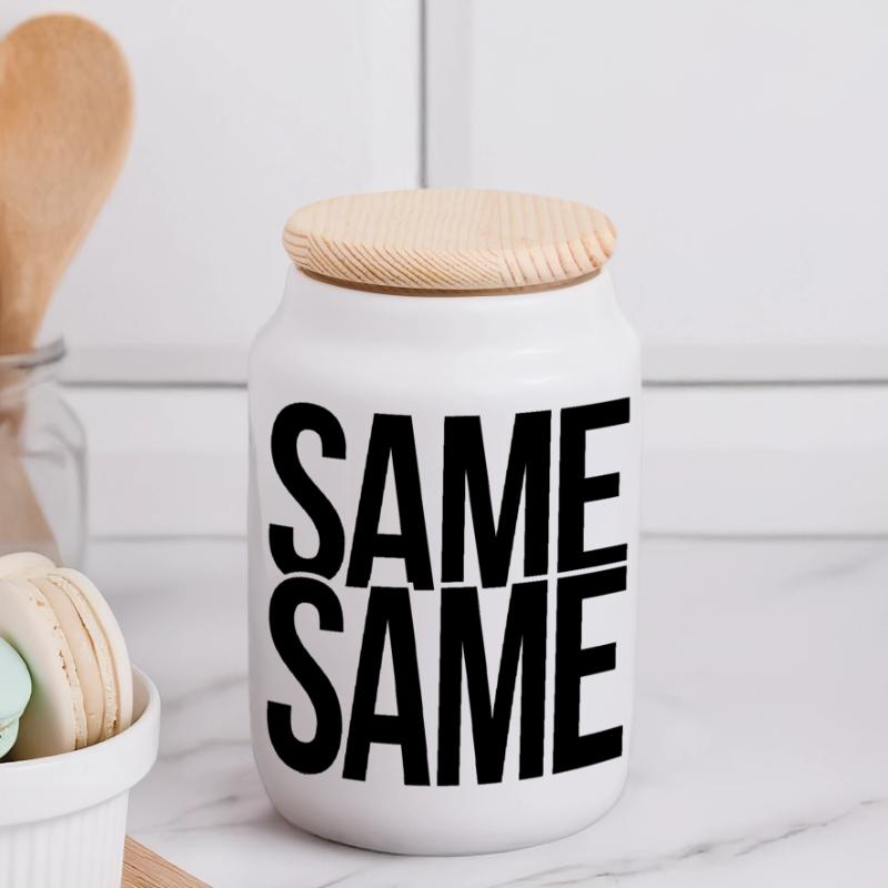 same same Panoramic Cookie Jar with Wooden Lid