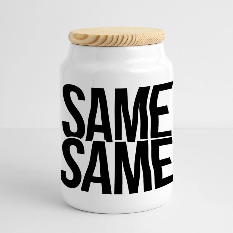 same same Panoramic Cookie Jar with Wooden Lid