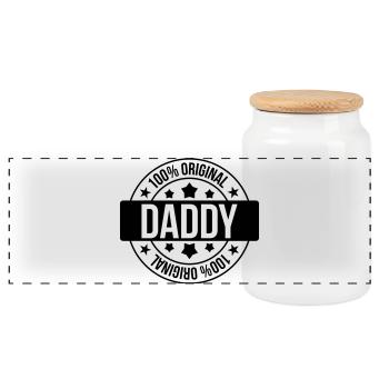 Daddy 100% Original - Boîte à biscuits avec couvercle en bois - blanc - Devant