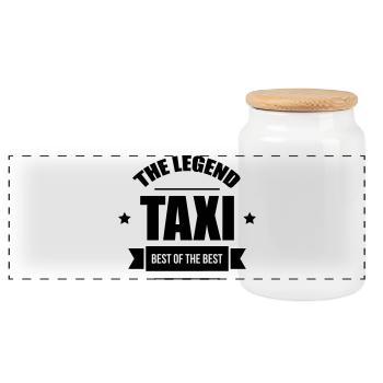Taxi, the legend - Boîte à biscuits avec couvercle en bois - blanc - Devant