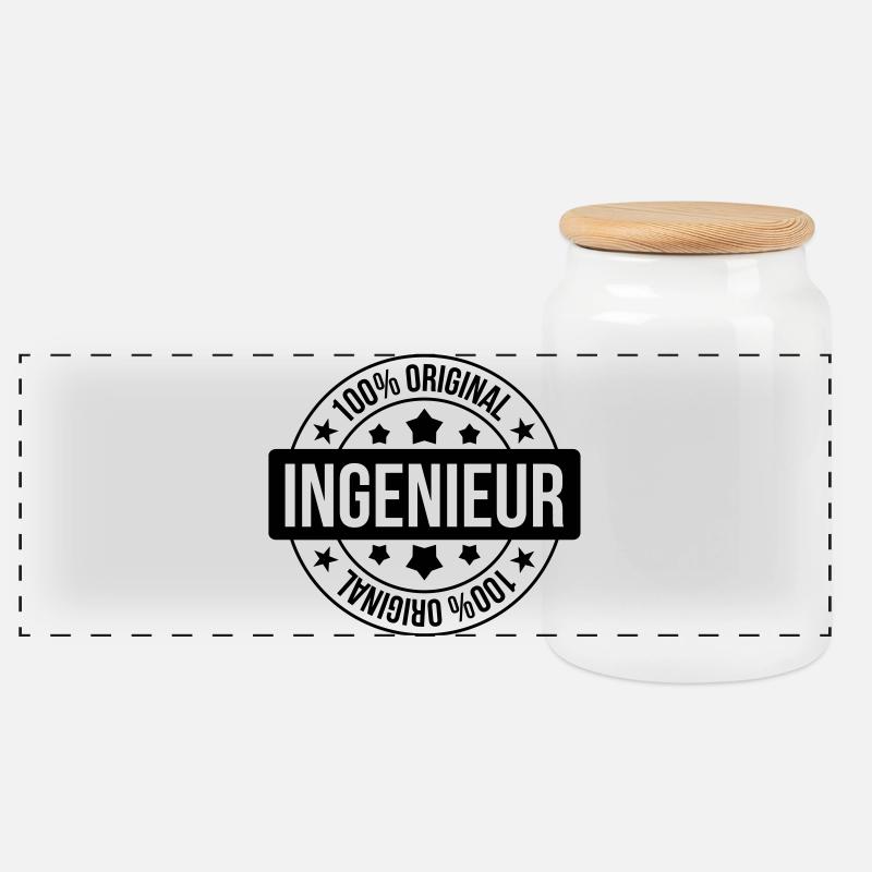 Ingenieur - Panorama Keksdose mit Holzdeckel - Weiß