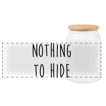 Nothing to Hide / Style / Mode / Swag / Vogue - Panoramic Cookie Jar with Wooden Lid - white - Front