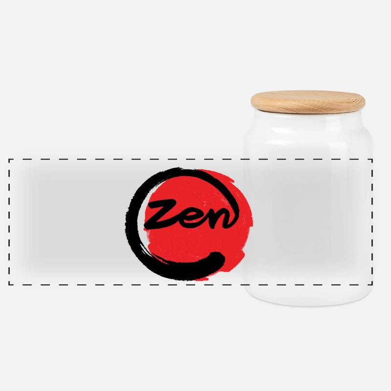 Zen - Panorama Keksdose mit Holzdeckel - Weiß
