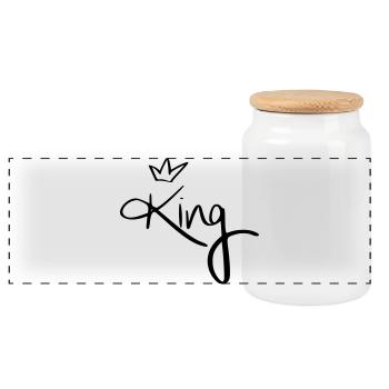 King. - Panorama Keksdose mit Holzdeckel - Weiß - Vorne