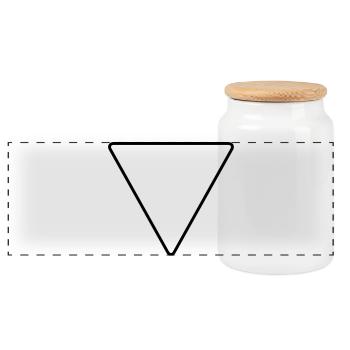 Triangle avec coins arrondis comme panneau d’avertissement - Boîte à biscuits avec couvercle en bois - blanc - Devant