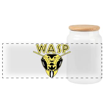 Wasp, hornet, insect, animal - Panoramic Cookie Jar with Wooden Lid - white - Front