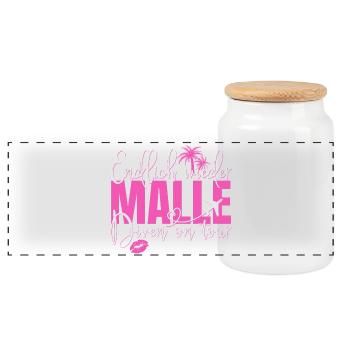 Mallorca Spruch Endlich Wieder Malle Diven On Tour - Panorama Keksdose mit Holzdeckel - Weiß - Vorne