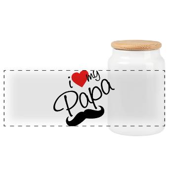 I Love my Papa - Panorama Keksdose mit Holzdeckel - Weiß - Vorne