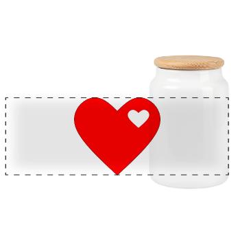 Valentinstag, Valentinstag, Valentinstag - Panorama Keksdose mit Holzdeckel - Weiß - Vorne