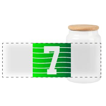 Design contrastant Green Stripe-7 - Boîte à biscuits avec couvercle en bois - blanc - Devant