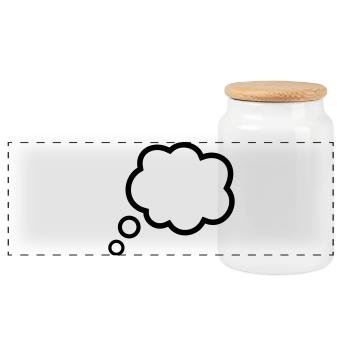 Thinking Bubble Comic Thought Bubble Bubble Thoughts - Panoramic Cookie Jar with Wooden Lid - white - Front