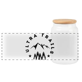 Ultra Trails - Boîte à biscuits avec couvercle en bois - blanc - Devant