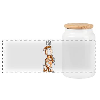 Nope horse I Simply Nope motif animal - Boîte à biscuits avec couvercle en bois - blanc - Devant