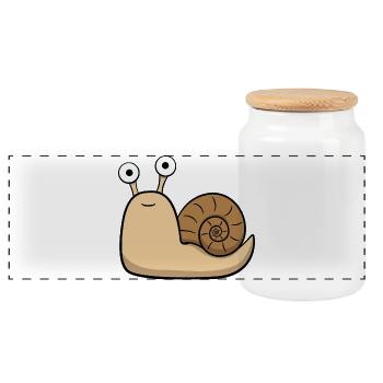 mignon petit escargot avec dessin animé de la maison - Boîte à biscuits avec couvercle en bois - blanc - Devant