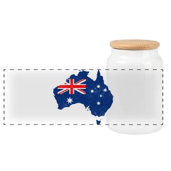 Carte du drapeau de l’Australie - Boîte à biscuits avec couvercle en bois - blanc - Devant
