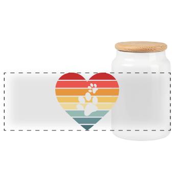 Chiens chiens - Boîte à biscuits avec couvercle en bois - blanc - Devant