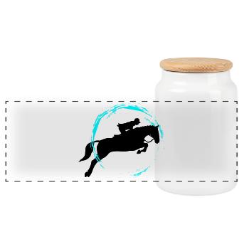 horse riding - Panorama Keksdose mit Holzdeckel - Weiß - Vorne