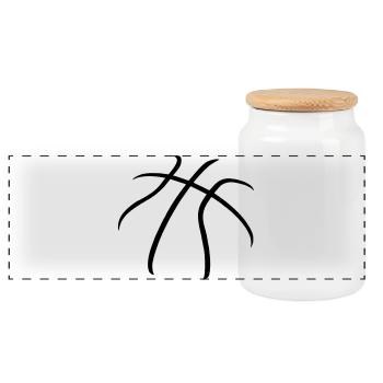 Basket - Panoramic Cookie Jar with Wooden Lid - white - Front