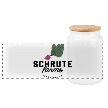 Betteraves Schrute Farms - Boîte à biscuits avec couvercle en bois - blanc - Devant