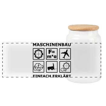 Mechanical Engineering Engineers - Panoramic Cookie Jar with Wooden Lid - white - Front