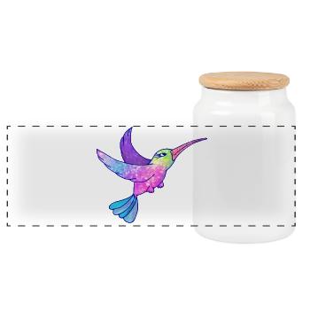 Colibri oiseau mignon animaux - Boîte à biscuits avec couvercle en bois - blanc - Devant